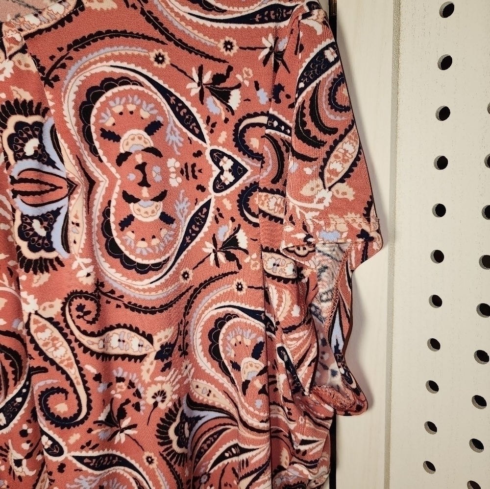 Liz Claiborne Career XXL Cap Sleeve Dusty Rose Paisley - Picture 6 of 7